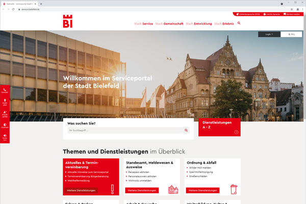 Bielefeld startet Serviceportal - Viele Leistungen online vom Sofa nutzbar